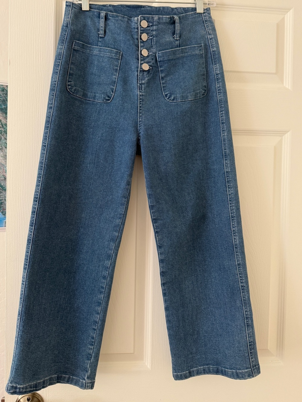 Denim High-Waist Cropped Wide Leg Women's Jeans Sz 4